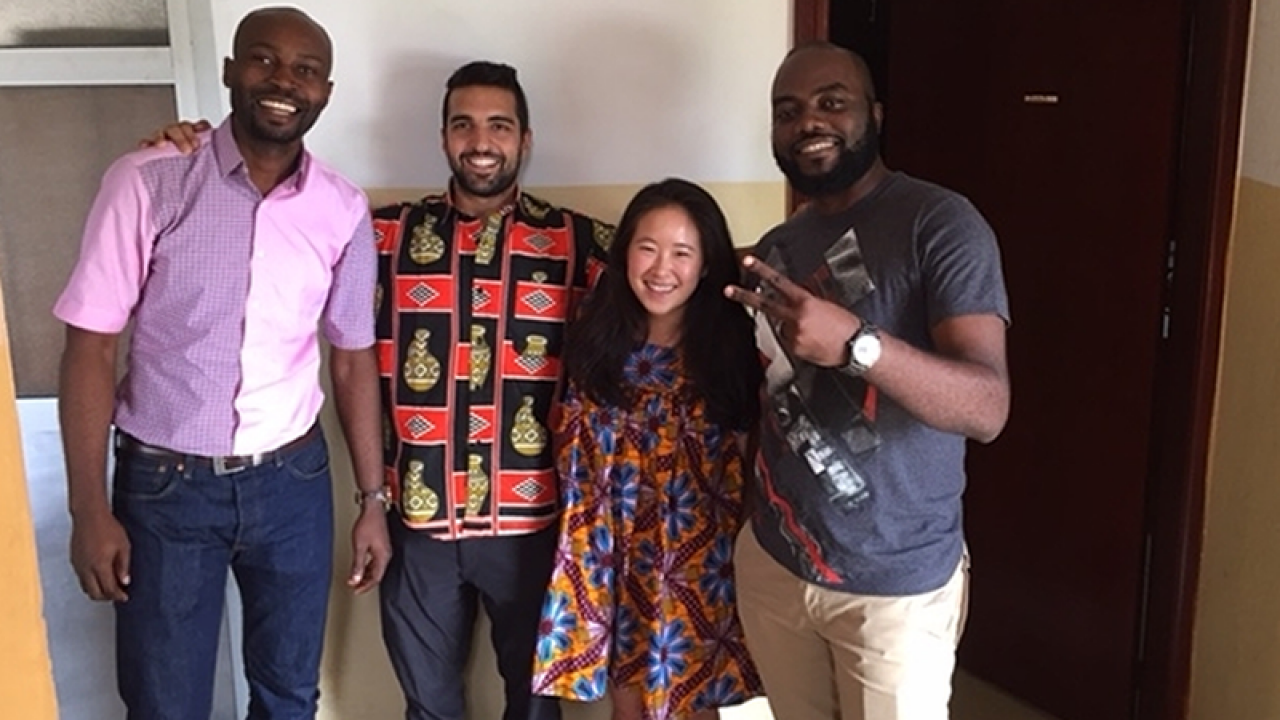 Arram Arram Noshirvan, Brenda Wu (center left and right) with collaborators