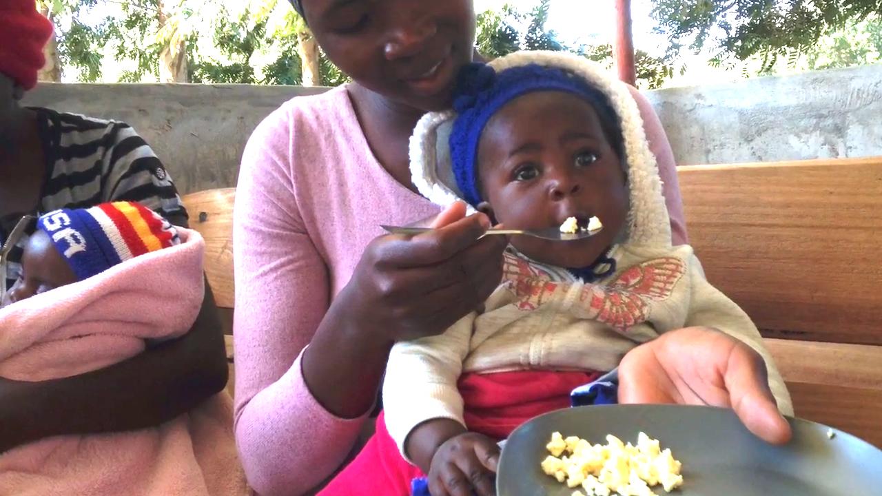 Mazira Project Subjects eating eggs